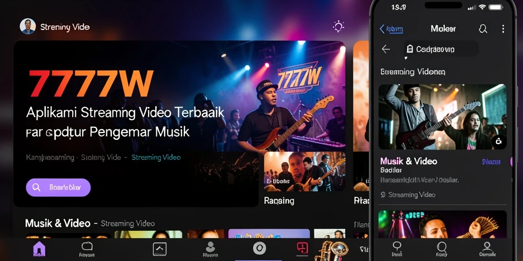 Antarmuka intuitif 7777W untuk streaming video musik yang menyenangkan.