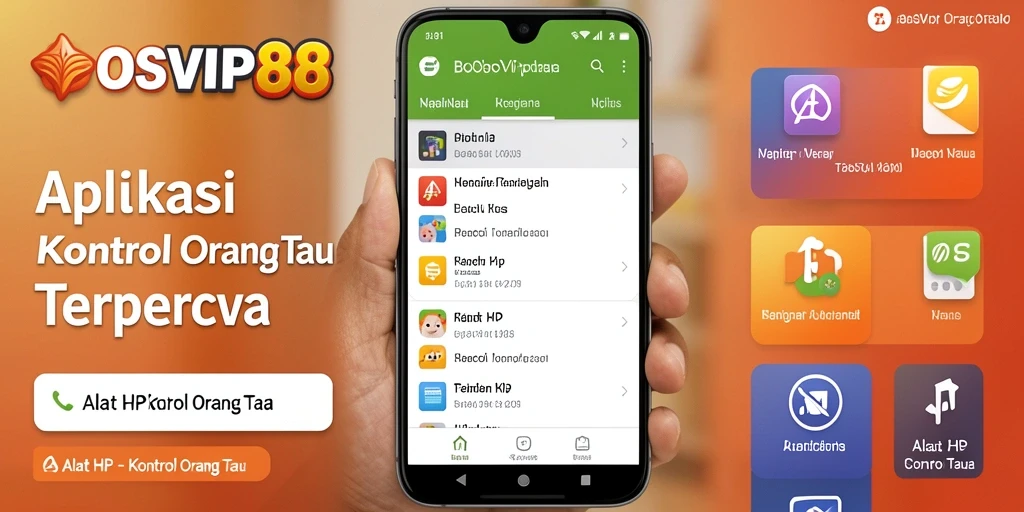 Tampilan antarmuka aplikasi Kontrol Orang Tua BOSVIP88 yang user-friendly.