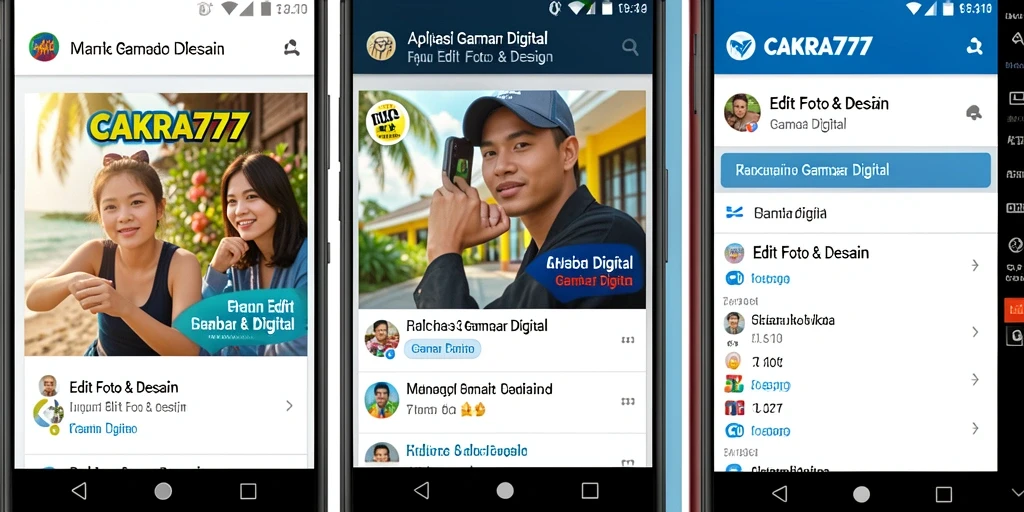 Antarmuka CAKRA777 yang sederhana dan menarik untuk Gambar Digital.