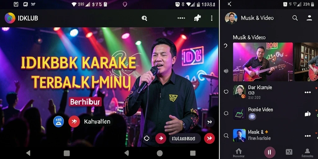 Antarmuka aplikasi Karaoke IDKLUB yang sederhana dan menarik.