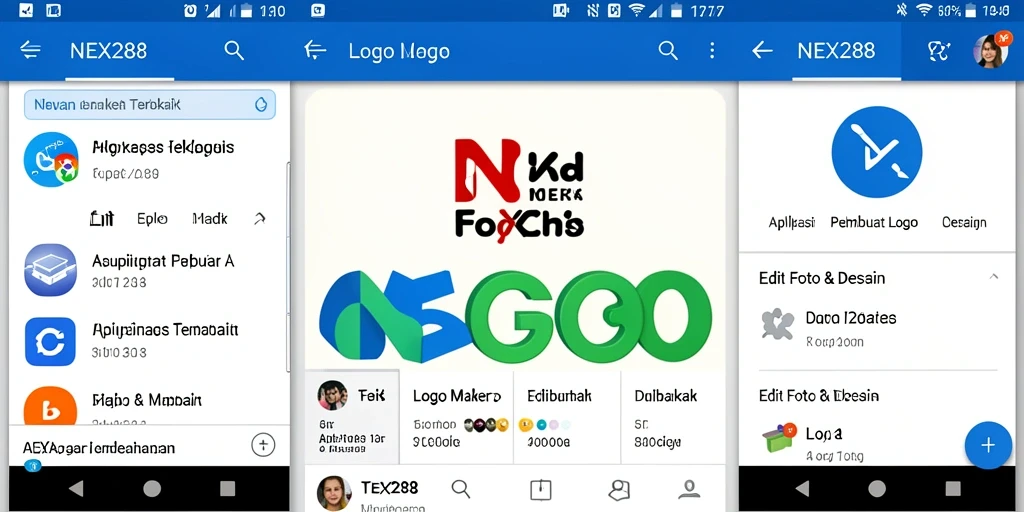 Tampilan antarmuka NEX288 yang user-friendly untuk desain logo.
