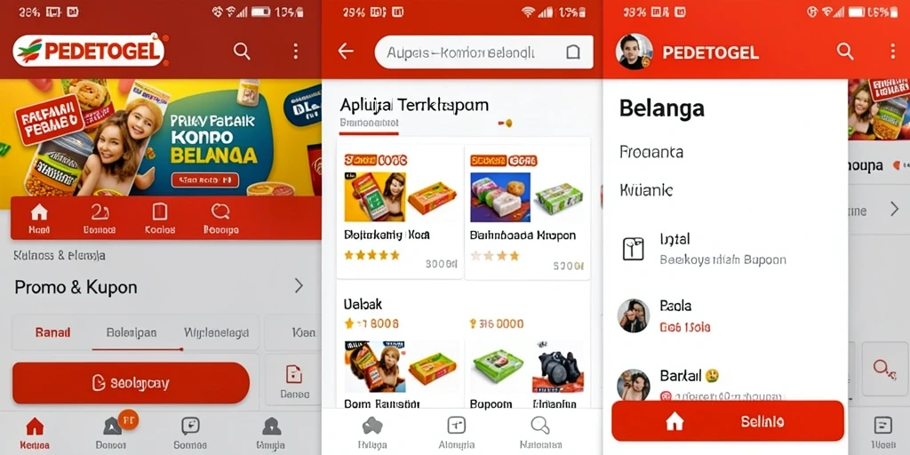 Tampilan antarmuka aplikasi PEDETOGEL dengan promo menarik.