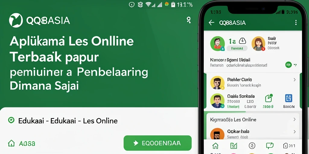 Antarmuka pengguna QQ88ASIA yang memudahkan akses Les Online.