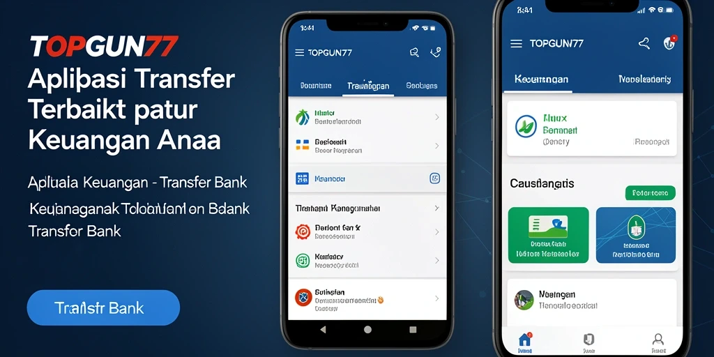 Antarmuka aplikasi TOPGUN77 yang mudah digunakan untuk Transfer Bank.
