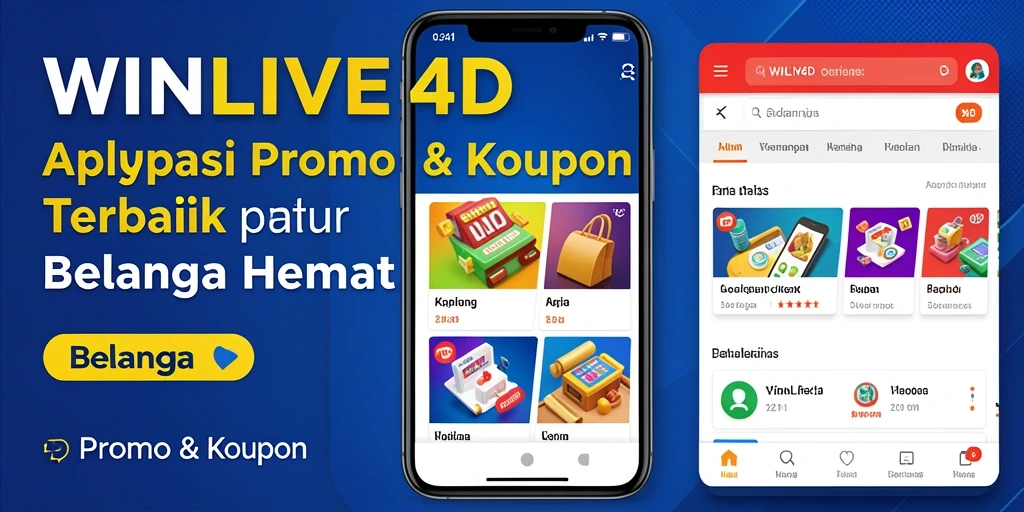 Tampilan antarmuka WINLIVE4D yang simple dan informatif untuk kupon belanja.
